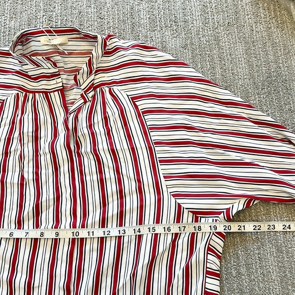 NWT Maje Coquille Ruched Striped Shirt - Picture 11 of 13